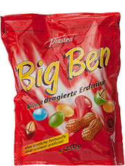 Big Ben gekleurde pinda&#039;s rood 250gr