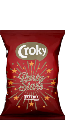 Croky Party Stars Paprika Rood zak 80gr