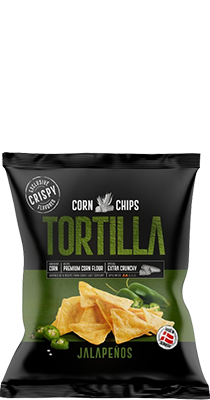 Tortilla Chips Jalapenos zwart 150gr