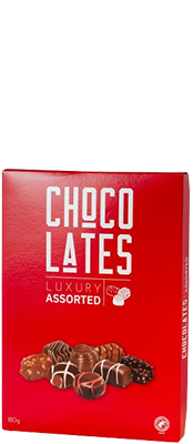 Chocolates de luxe rood 180gr