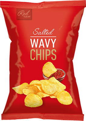 Rood Ribbelchips Zout