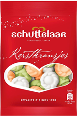 Schuttelaar Kerstkransjes Rood/Wit zakje 80gr