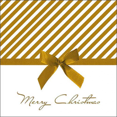 Napkin 33 Christmas bow gold FSC Mix