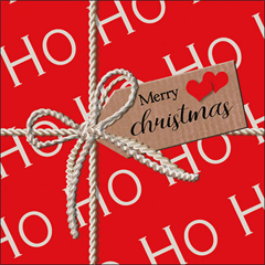 Napkin 33 Ho ho gift red FSC Mix