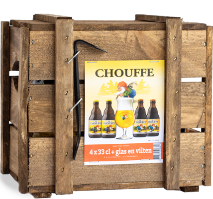 Chouffe Bierkist 4X4/33 + Bokaal