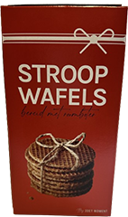 Stroopwafels gift rood/goud