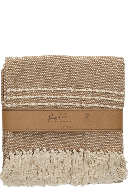 JENS Living Recycled Cotton Plaid Juul Beige