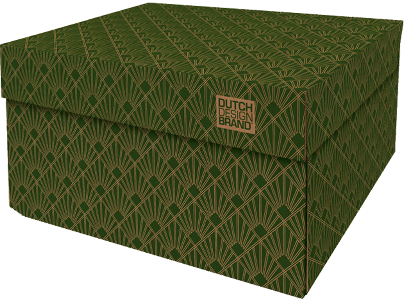 Dutch Design Storage Box Small Art Deco Velvet Green