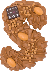 Luxe chocoladeletter melk caramel Hand gespoten 200g